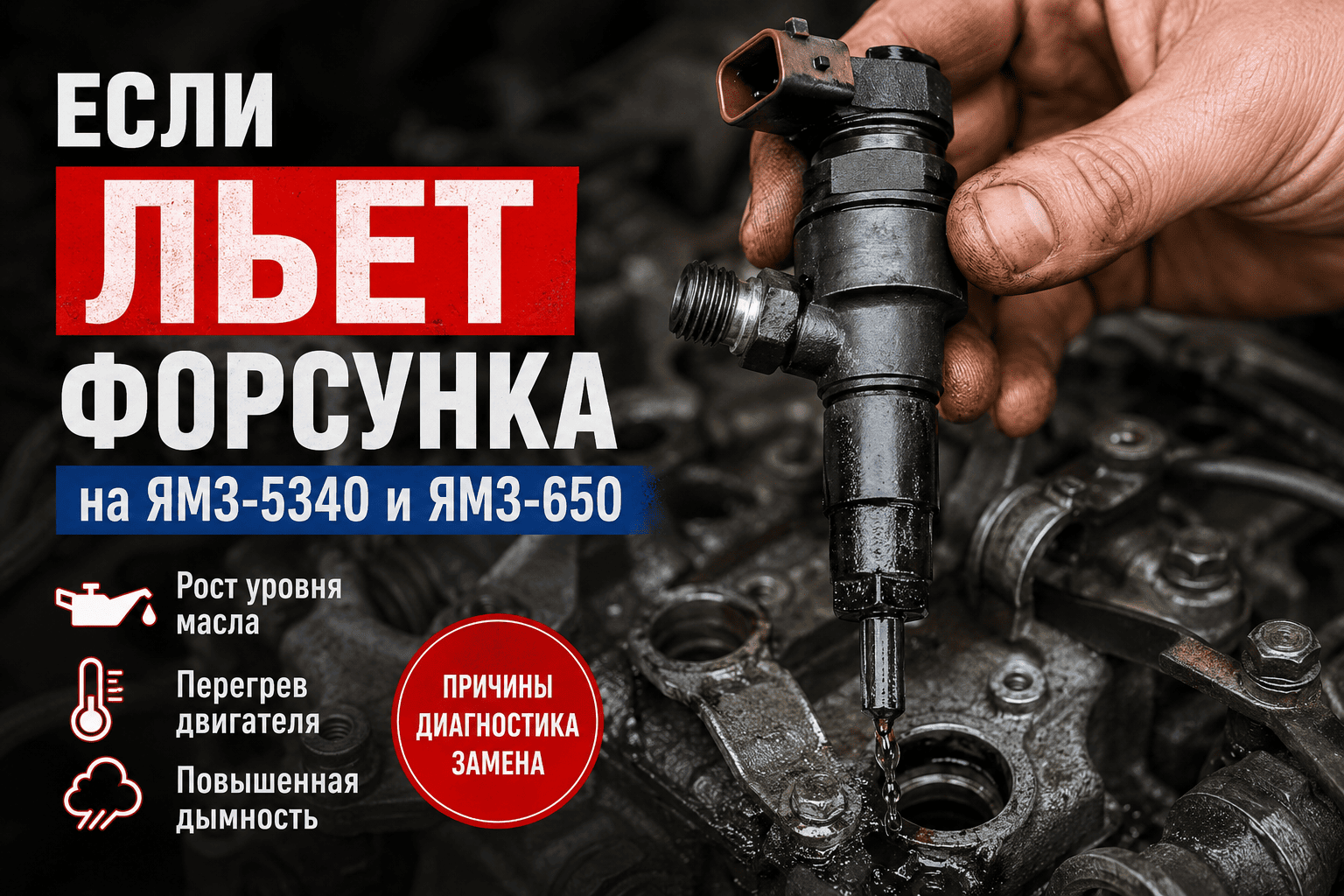 Если льет форсунка на двигателях ЯМЗ-5340 и ЯМЗ-650