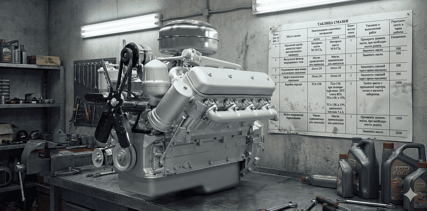 объем моторного масла в ЯМЗ 238