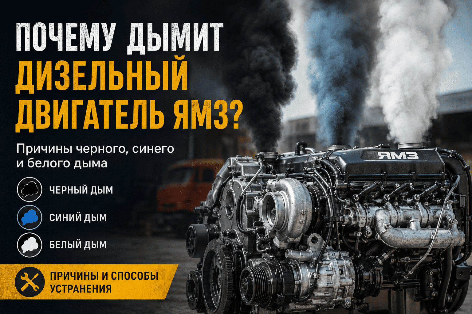 Почему дымит дизельный двигатель ЯМЗ?